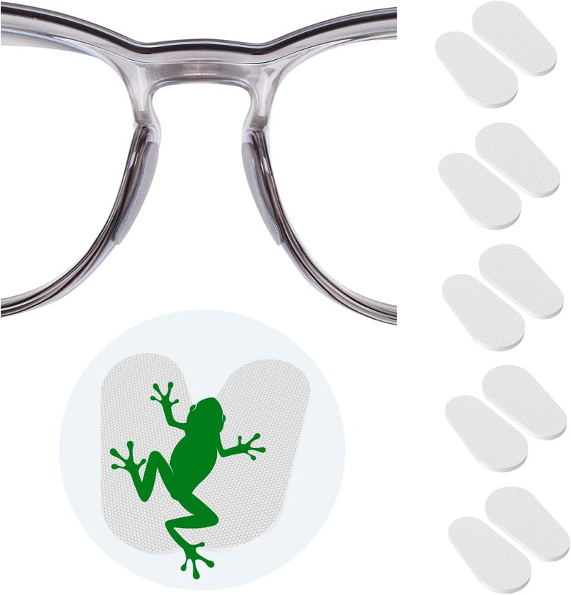 fusanwin Eyeglass Nose Pads 0.6mm Ultra-Thin, Thousands of Frog-Inspired Microstructured Fibers, Anti-Slip Soft Adhesive Glasses Nose Pads, Silicone Nose Pad for Glasses, Sunglasses (5 Clear Pairs) - Image 1